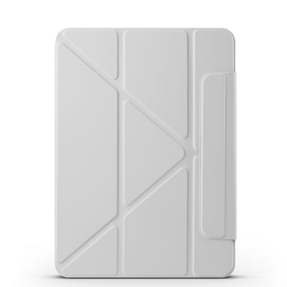 For iPad Pro 11 2024 Fixed Buckle Magnetic Deformation Leather Tablet Case(Grey) - iPad Pro 11 2024 Cases by buy2fix | Online Shopping UK | buy2fix