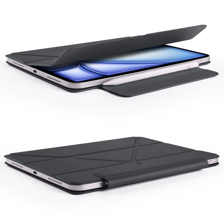 For iPad Air 13 2024 / 2025 Fixed Buckle Magnetic Deformation Leather Tablet Case(Black) - iPad Air 13 2025 / 2024 Cases by buy2fix | Online Shopping UK | buy2fix