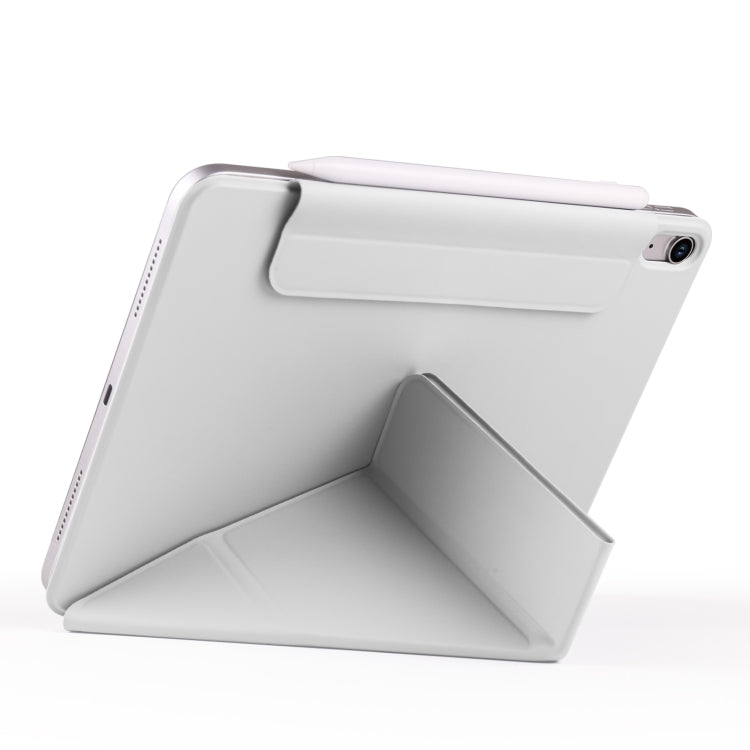 For iPad Air 13 2024 / 2025 Fixed Buckle Magnetic Deformation Leather Tablet Case(Grey) - iPad Air 13 2025 / 2024 Cases by buy2fix | Online Shopping UK | buy2fix