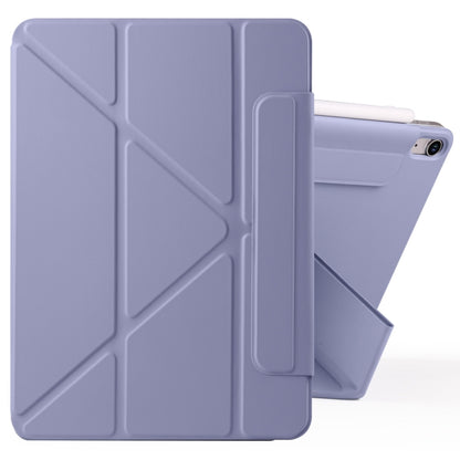 For iPad Air 13 2024 / 2025 Fixed Buckle Magnetic Deformation Leather Tablet Case(Lavender Purple) - iPad Air 13 2025 / 2024 Cases by buy2fix | Online Shopping UK | buy2fix
