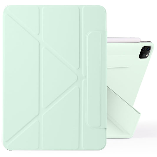 For iPad Pro 11 2022 / 2021 / 2020 Fixed Buckle Magnetic Deformation Leather Tablet Case(Baby Green) - iPad Pro 11 (2022/2021) Cases by buy2fix | Online Shopping UK | buy2fix