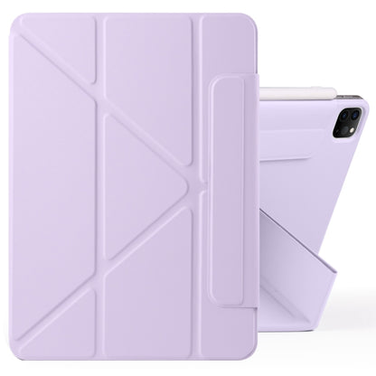 For iPad Pro 11 2022 / 2021 / 2020 Fixed Buckle Magnetic Deformation Leather Tablet Case(Purple) - iPad Pro 11 (2022/2021) Cases by buy2fix | Online Shopping UK | buy2fix