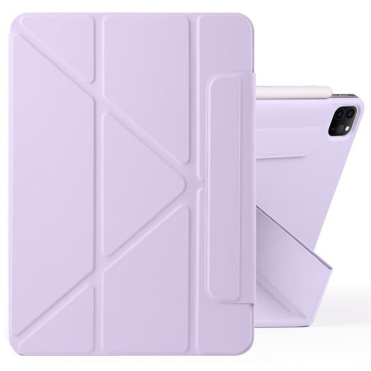For iPad Pro 11 2022 / 2021 / 2020 Fixed Buckle Magnetic Deformation Leather Tablet Case(Purple) - iPad Pro 11 (2022/2021) Cases by buy2fix | Online Shopping UK | buy2fix