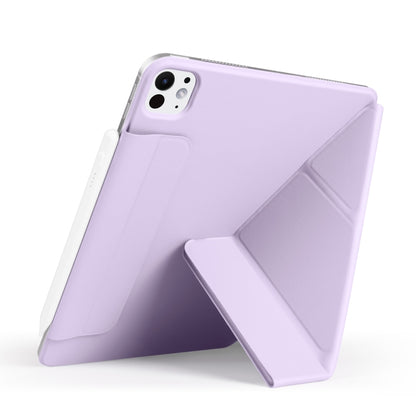 For iPad Pro 11 2022 / 2021 / 2020 Fixed Buckle Magnetic Deformation Leather Tablet Case(Purple) - iPad Pro 11 (2022/2021) Cases by buy2fix | Online Shopping UK | buy2fix