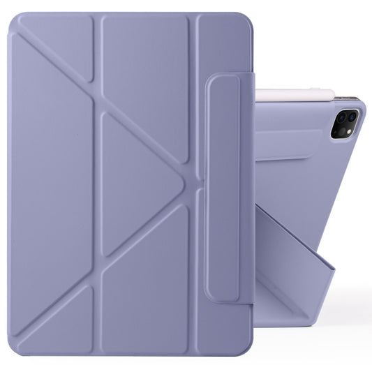 For iPad Pro 11 2022 / 2021 / 2020 Fixed Buckle Magnetic Deformation Leather Tablet Case(Lavender Purple) - iPad Pro 11 (2022/2021) Cases by buy2fix | Online Shopping UK | buy2fix
