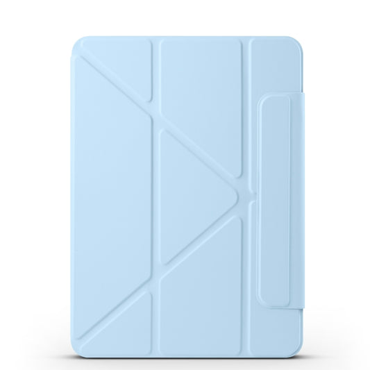For iPad Pro 12.9 2022 / 2021 / 2020 Fixed Buckle Magnetic Deformation Leather Tablet Case(Ice Blue) - iPad Pro 12.9 (2022/2021) Cases by buy2fix | Online Shopping UK | buy2fix