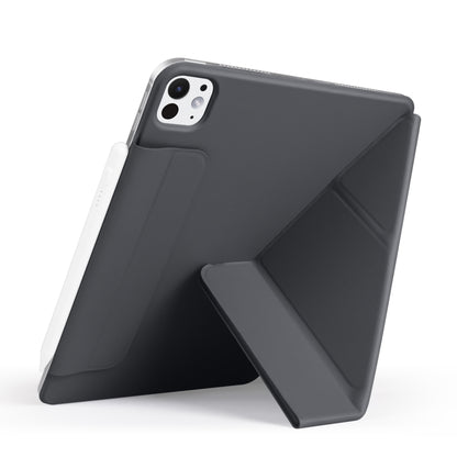For iPad Pro 12.9 2022 / 2021 / 2020 Fixed Buckle Magnetic Deformation Leather Tablet Case(Black) - iPad Pro 12.9 (2022/2021) Cases by buy2fix | Online Shopping UK | buy2fix