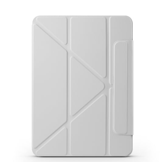 For iPad mini 6 / mini 2024 Fixed Buckle Magnetic Deformation Leather Tablet Case(Grey) - iPad mini 2024 Cases by buy2fix | Online Shopping UK | buy2fix