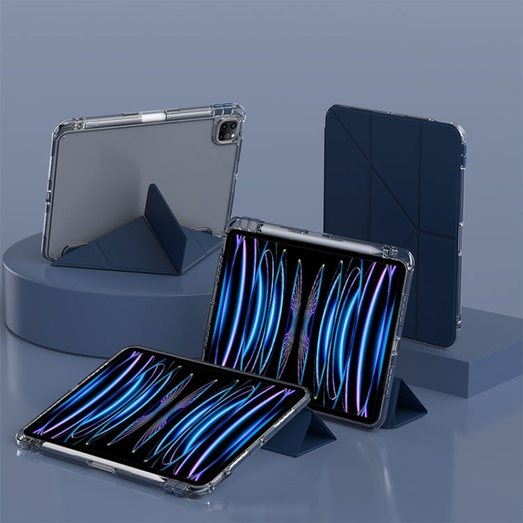 For iPad Air 13 2024 / 2025 mutural Y-Shape Deformation Leather Tablet Case(Navy Blue) - iPad Air 13 2025 / 2024 Cases by Mutural | Online Shopping UK | buy2fix