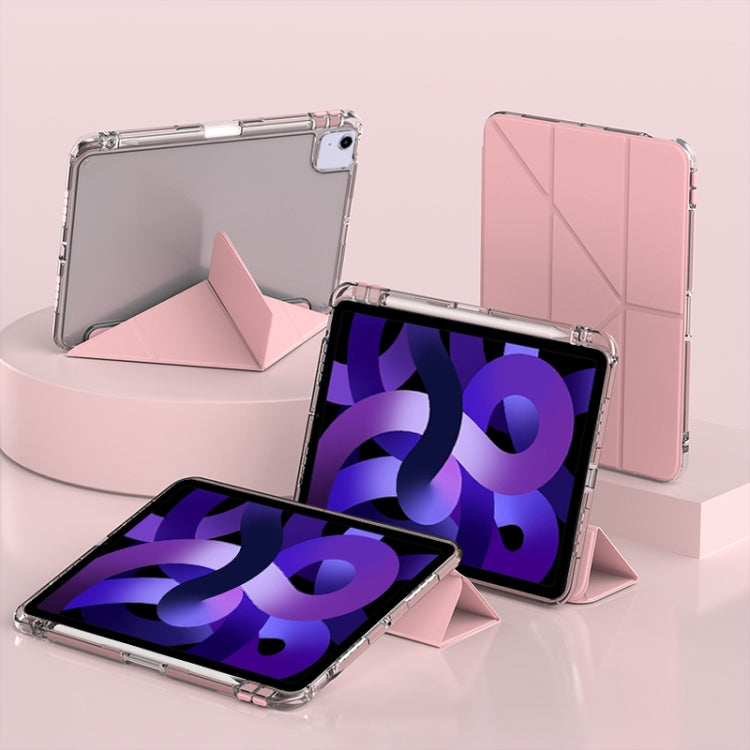 For iPad Air 11 2025 / 2024 mutural Y-Shape Deformation Leather Tablet Case(Pink) - More iPad Cases by Mutural | Online Shopping UK | buy2fix