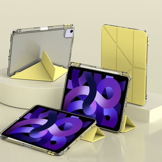 For iPad Air 11 2025 / 2024 mutural Y-Shape Deformation Leather Tablet Case(Yellow) - More iPad Cases by Mutural | Online Shopping UK | buy2fix