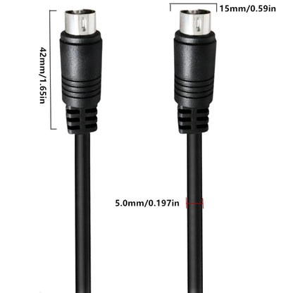 Middle DIN Male to Male 3 Pin Audio Power Signal Adapter Cable, Length:0.5m(Black) - Others by buy2fix | Online Shopping UK | buy2fix