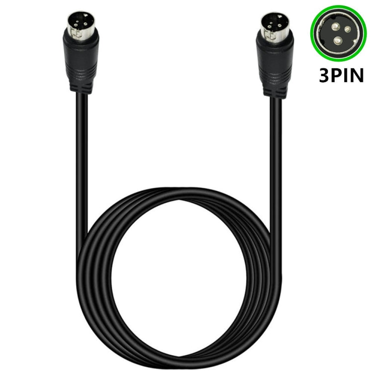 Middle DIN Male to Male 3 Pin Audio Power Signal Adapter Cable, Length:1m(Black) - Others by buy2fix | Online Shopping UK | buy2fix
