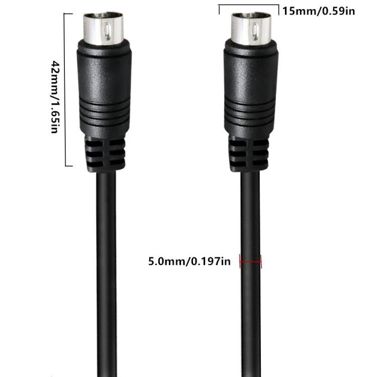 Middle DIN Male to Male 3 Pin Audio Power Signal Adapter Cable, Length:1m(Black) - Others by buy2fix | Online Shopping UK | buy2fix