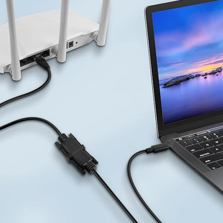 DB9 to RJ9 Adapter Cable 4P4C Telephone Crystal Head RS232 Connection Cable, Length: 1.8m(Black) - RS485 / RS232 Series by buy2fix | Online Shopping UK | buy2fix