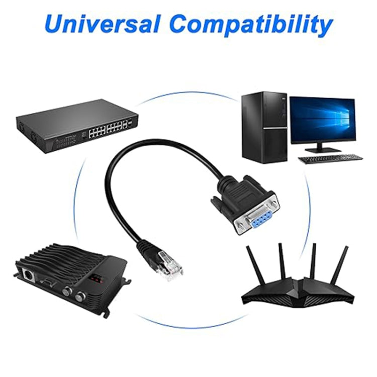 DB9 to RJ9 Adapter Cable 4P4C Telephone Crystal Head RS232 Connection Cable, Length: 1.8m(Black) - RS485 / RS232 Series by buy2fix | Online Shopping UK | buy2fix