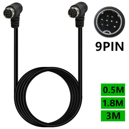 Double Curved mini DIN 9 Pin TV Audio Adapter Cable, Length:0.5m(Black) - Others by buy2fix | Online Shopping UK | buy2fix