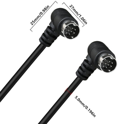 Double Curved mini DIN 9 Pin TV Audio Adapter Cable, Length:3m(Black) - Others by buy2fix | Online Shopping UK | buy2fix