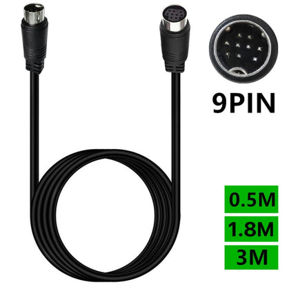 90 Degree mini DIN 9 Pin Male to Female TV Box Adapter Cable, Length:1.8m(Black) - Others by buy2fix | Online Shopping UK | buy2fix