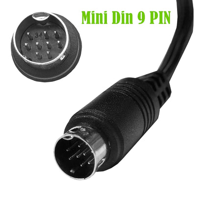 90 Degree mini DIN 9 Pin Male to Female TV Box Adapter Cable, Length:0.5m(Black) - Others by buy2fix | Online Shopping UK | buy2fix