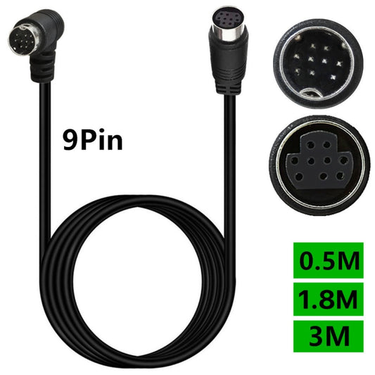 Curved mini DIN 9 Pin Male to Female TV Box Adapter Cable, Length:3m(Black) - Others by buy2fix | Online Shopping UK | buy2fix