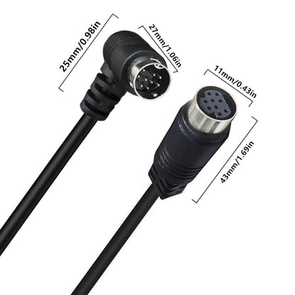 Curved mini DIN 9 Pin Male to Female TV Box Adapter Cable, Length:3m(Black) - Others by buy2fix | Online Shopping UK | buy2fix