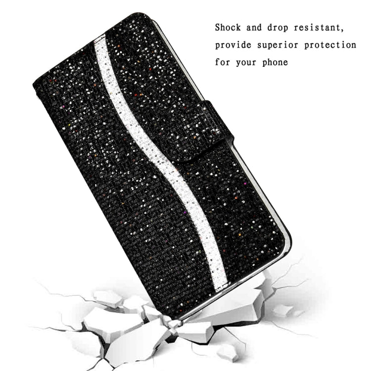 For Samsung Galaxy S25 Ultra 5G Glitter Powder Filp Leather Phone Case(Black) by buy2fix