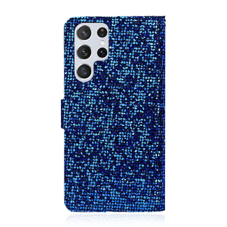 For Samsung Galaxy S25 Ultra 5G Glitter Powder Filp Leather Phone Case(Blue) by buy2fix