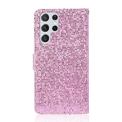 For Samsung Galaxy S25 Ultra 5G Glitter Powder Filp Leather Phone Case(Pink) by buy2fix
