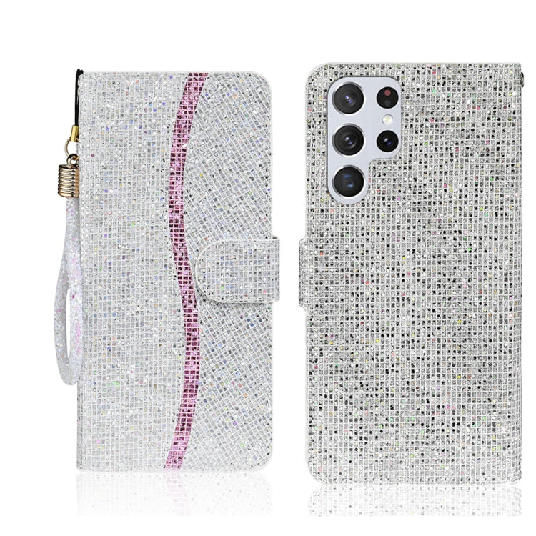 For Samsung Galaxy S25 Ultra 5G Glitter Powder Filp Leather Phone Case(Silver) by buy2fix