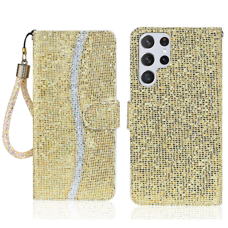 For Samsung Galaxy S25 Ultra 5G Glitter Powder Filp Leather Phone Case(Gold) by buy2fix