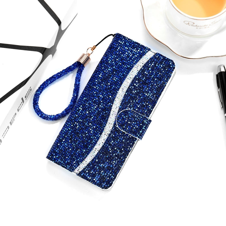 For Samsung Galaxy S25+ 5G Glitter Powder Filp Leather Phone Case(Blue) by buy2fix