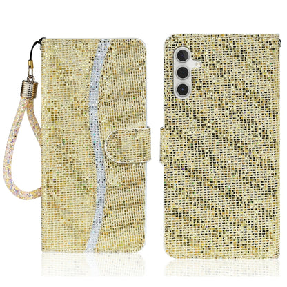 For Samsung Galaxy S25+ 5G Glitter Powder Filp Leather Phone Case(Gold) by buy2fix