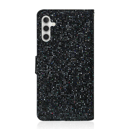 For Samsung Galaxy S25 5G Glitter Powder Filp Leather Phone Case(Black) by buy2fix