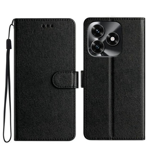 For Honor X5c Plus 4G Global Silk Texture Horizontal Flip Leather Phone Case(Black)