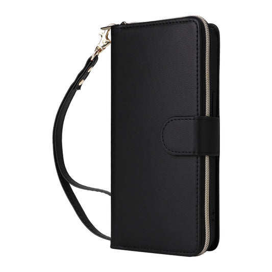 For iPhone 15 Pro Nine-card Slots Zipper Wallet Bag Leather Phone Case(Black) - iPhone 15 Pro Cases by buy2fix | Online Shopping UK | buy2fix