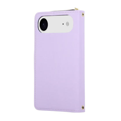 For iPhone Air Nine-card Slots Zipper Wallet Bag Leather Phone Case(Light Purple) - iPhone Air Cases by buy2fix | Online Shopping UK | buy2fix