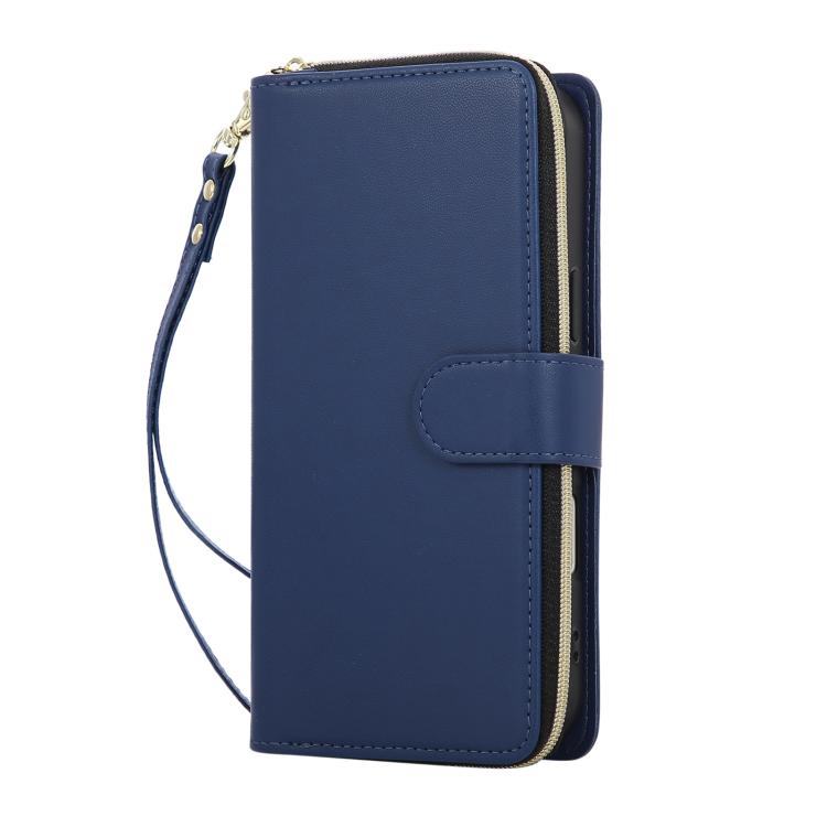 For iPhone Air Nine-card Slots Zipper Wallet Bag Leather Phone Case(Blue) - iPhone Air Cases by buy2fix | Online Shopping UK | buy2fix