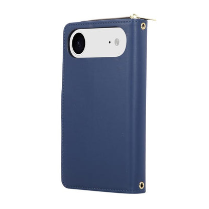 For iPhone Air Nine-card Slots Zipper Wallet Bag Leather Phone Case(Blue) - iPhone Air Cases by buy2fix | Online Shopping UK | buy2fix