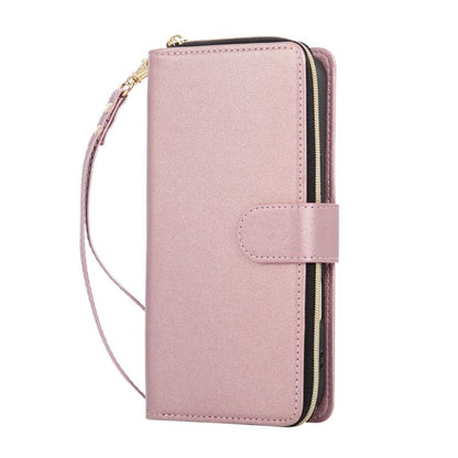 For iPhone Air Nine-card Slots Zipper Wallet Bag Leather Phone Case(Rose Gold) - iPhone Air Cases by buy2fix | Online Shopping UK | buy2fix