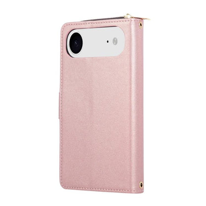 For iPhone Air Nine-card Slots Zipper Wallet Bag Leather Phone Case(Rose Gold) - iPhone Air Cases by buy2fix | Online Shopping UK | buy2fix