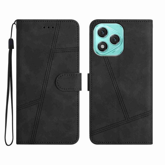 For Honor 400 Lite Global Skin-feel Stitching Leather Phone Case(Black)
