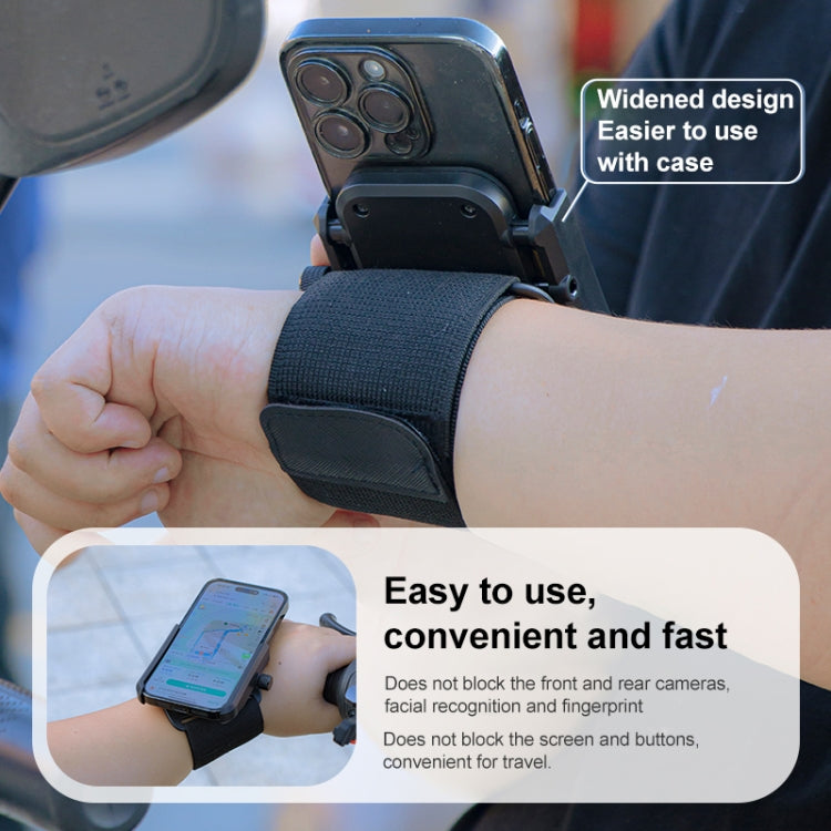 Elastic Wristband Hands Free Phone Clamp Holder, Wristband Length:24cm(Black) - Hand-Sticking Bracket by buy2fix | Online Shopping UK | buy2fix