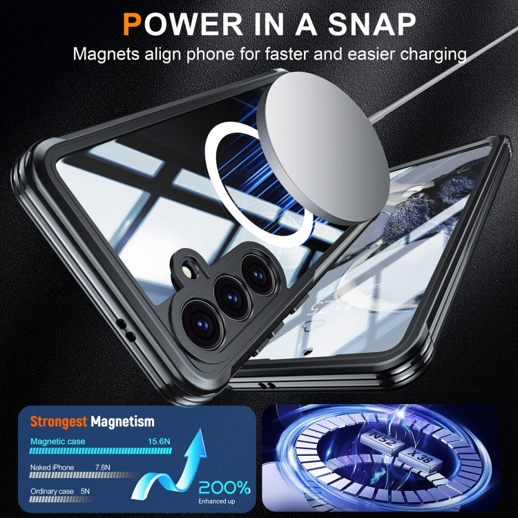 For Samsung Galaxy S25 5G RedPepper Tempered Glass MagSafe Phone Case(Black) - Galaxy S25 5G Cases by RedPepper | Online Shopping UK | buy2fix