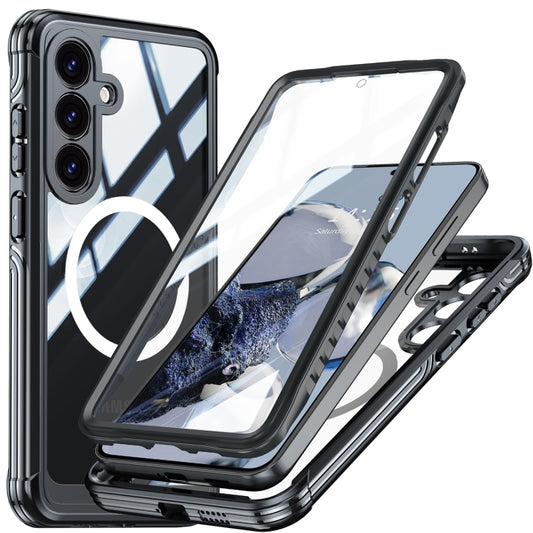 For Samsung Galaxy S25+ 5G RedPepper Tempered Glass MagSafe Phone Case(Black) - Galaxy S25+ 5G Cases by RedPepper | Online Shopping UK | buy2fix