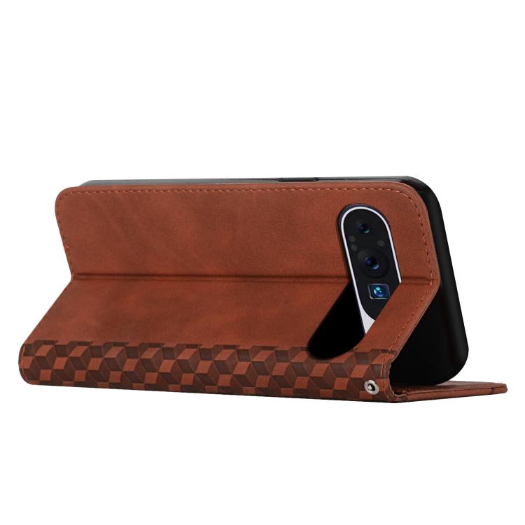 For Google Pixel 10 / 10 Pro Diamond Splicing Skin Feel Magnetic Leather Phone Case(Brown) - Google Cases by buy2fix | Online Shopping UK | buy2fix