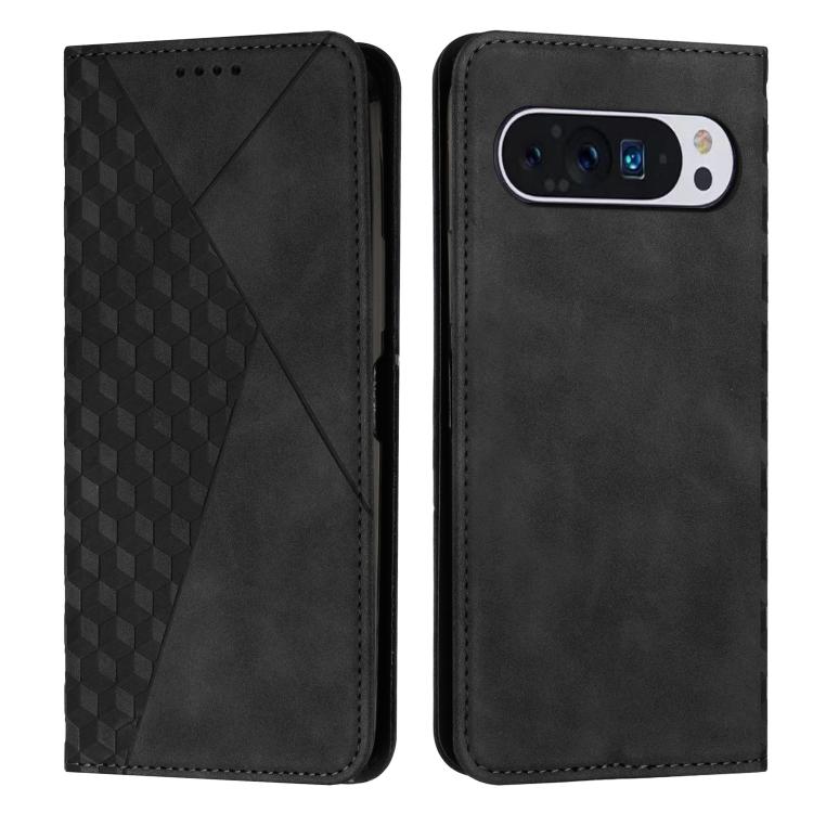 For Google Pixel 10 / 10 Pro Diamond Splicing Skin Feel Magnetic Leather Phone Case(Black) - Google Cases by buy2fix | Online Shopping UK | buy2fix