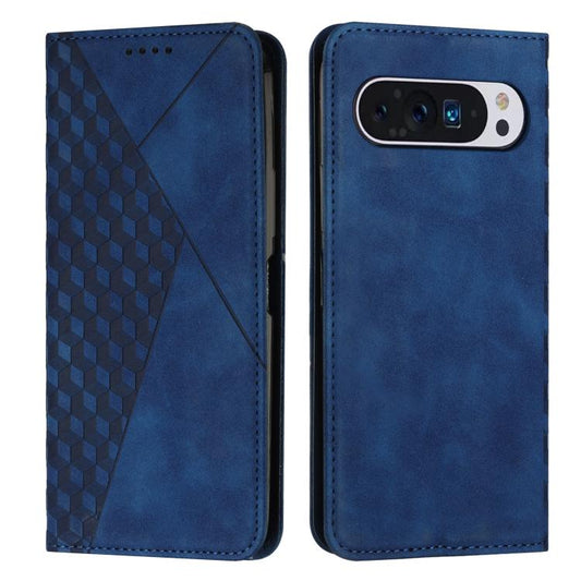 For Google Pixel 10 Pro XL Diamond Splicing Skin Feel Magnetic Leather Phone Case(Blue) - Google Cases by buy2fix | Online Shopping UK | buy2fix