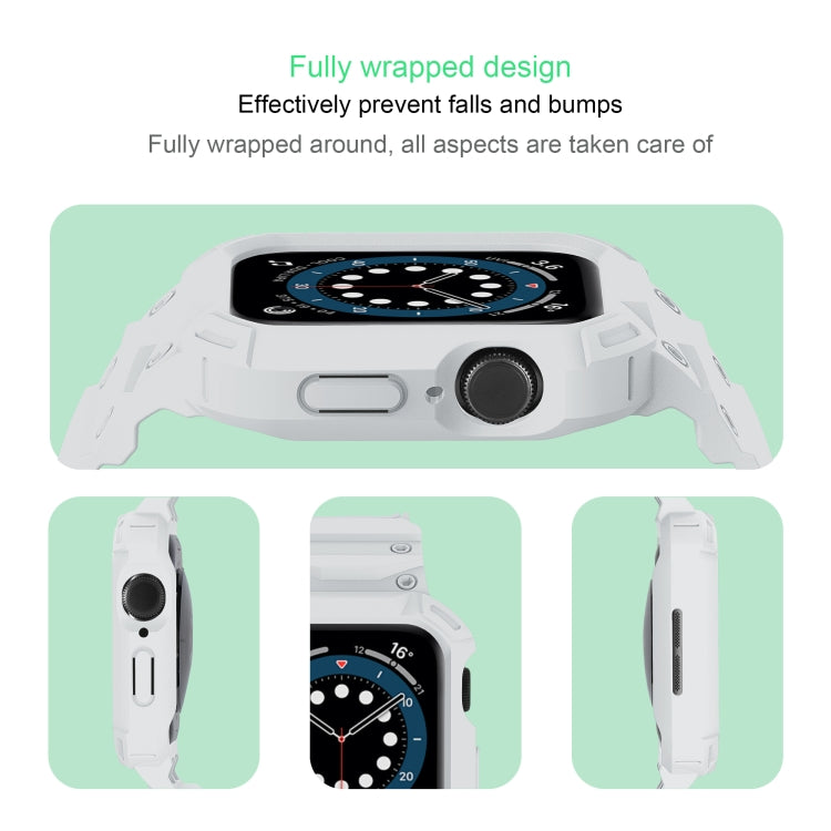 For Apple Watch Series 10 / 11 46mm Armor TPU Case Integrated Watch Band(White) by buy2fix