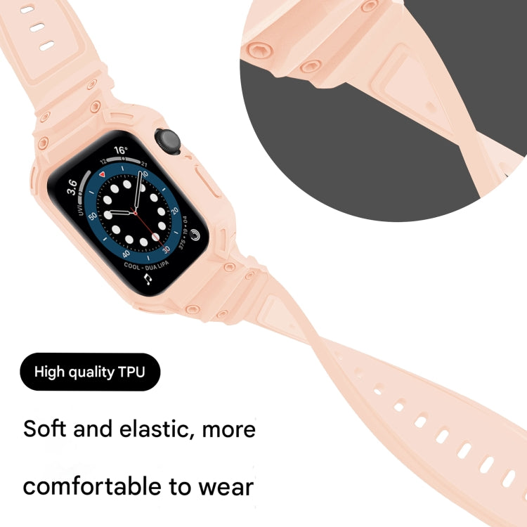 For Apple Watch Series 10 / 11 46mm Armor TPU Case Integrated Watch Band(Pink) by buy2fix